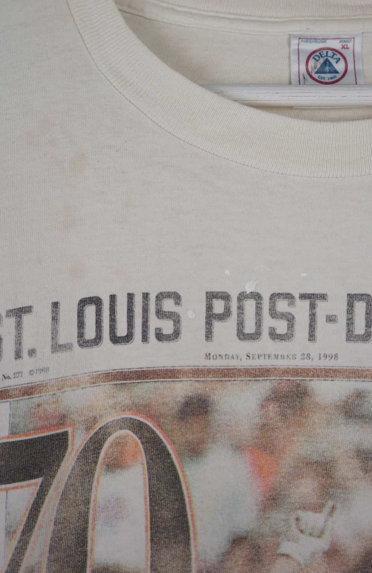 VINTAGE ST LOUIS POST-DISPATCH BASEBALL T-SHIRT (XL)