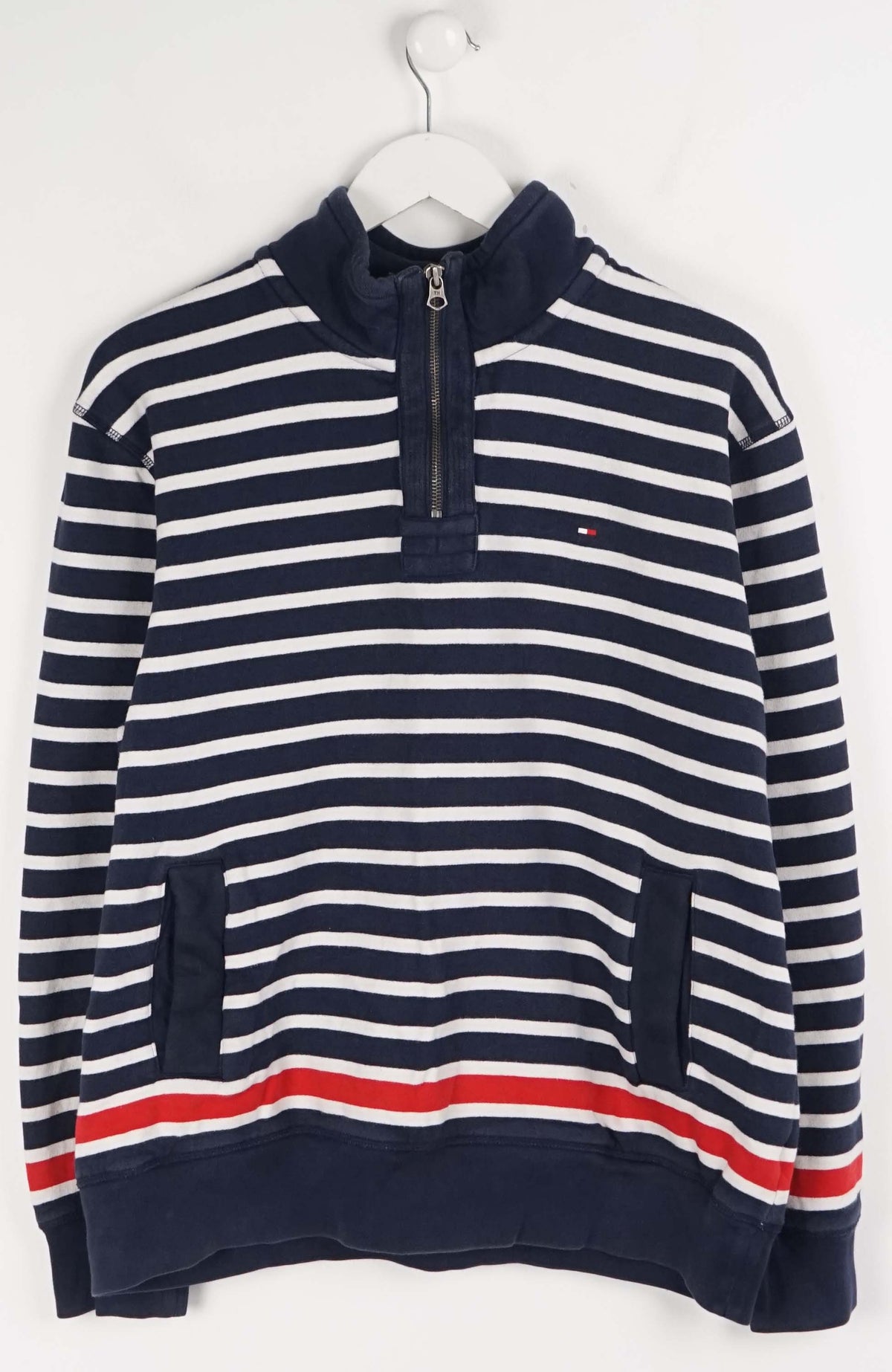 VINTAGE TOMMY HILFIGER 1/4 ZIP SWEATER (M)