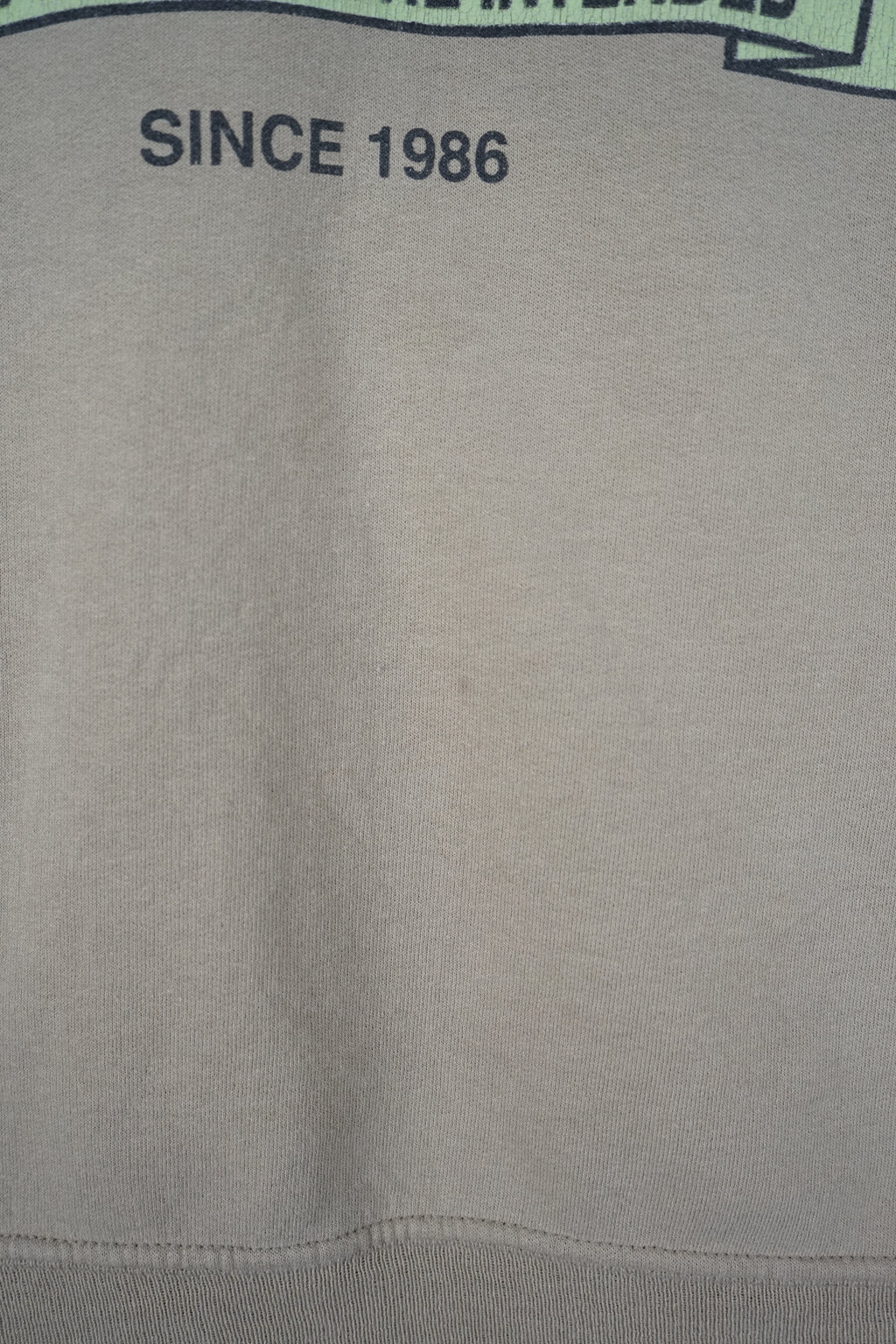 Beige sweatshirt with 'Mossy Oak' logo on a white background
