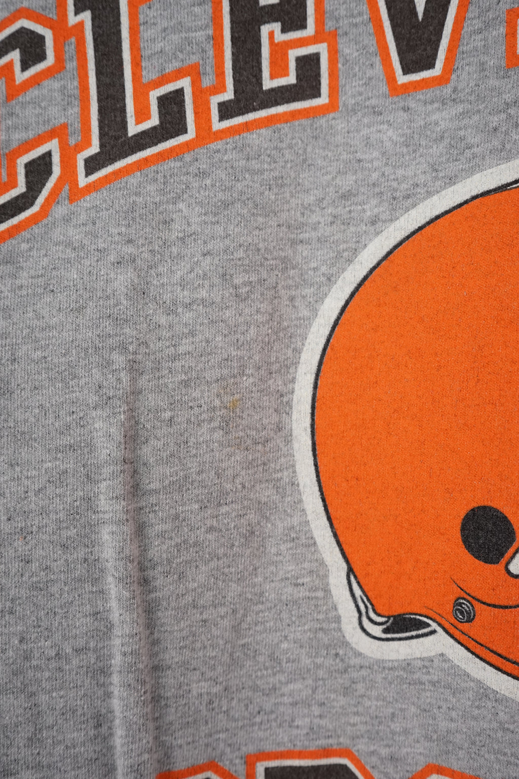 Gray t-shirt with Cleveland Browns logo on a white background