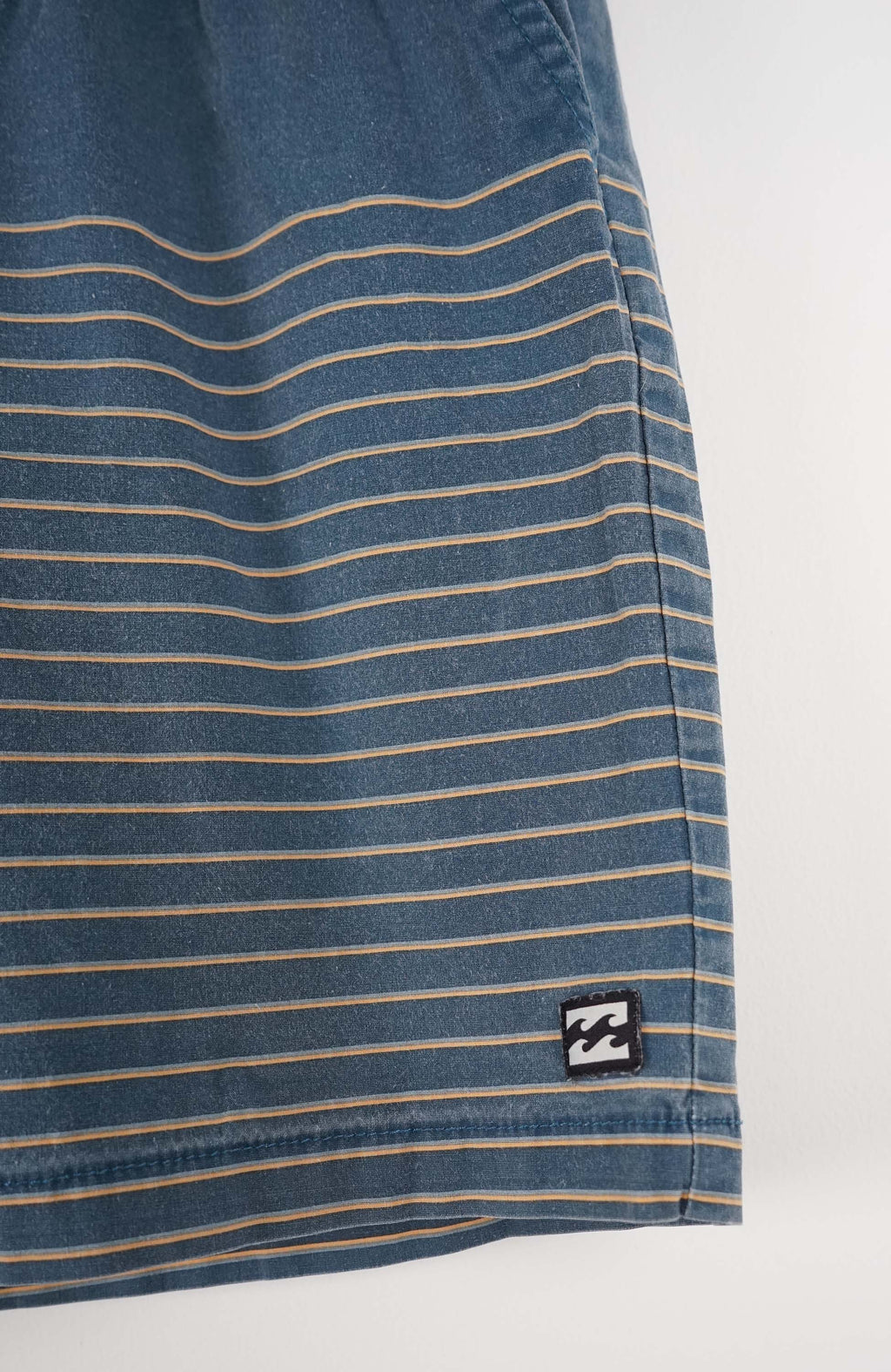 Blue striped shorts on a white background