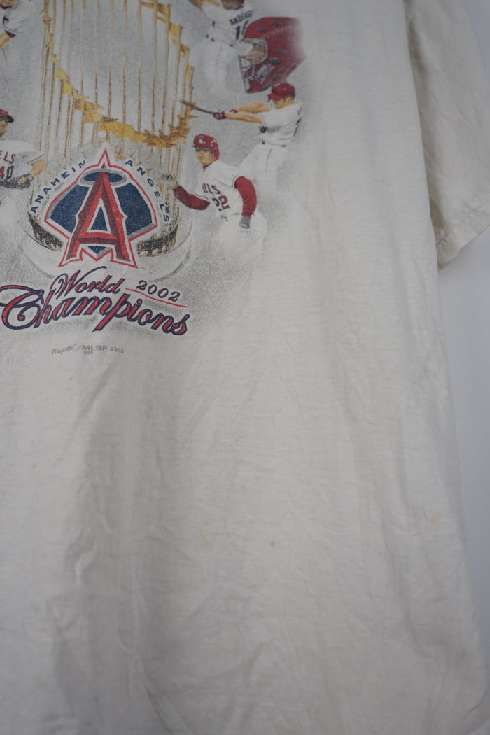 VINTAGE ANAHEIM ANGELS WORLD 2002 CHAMPIONS T-SHIRT (L)