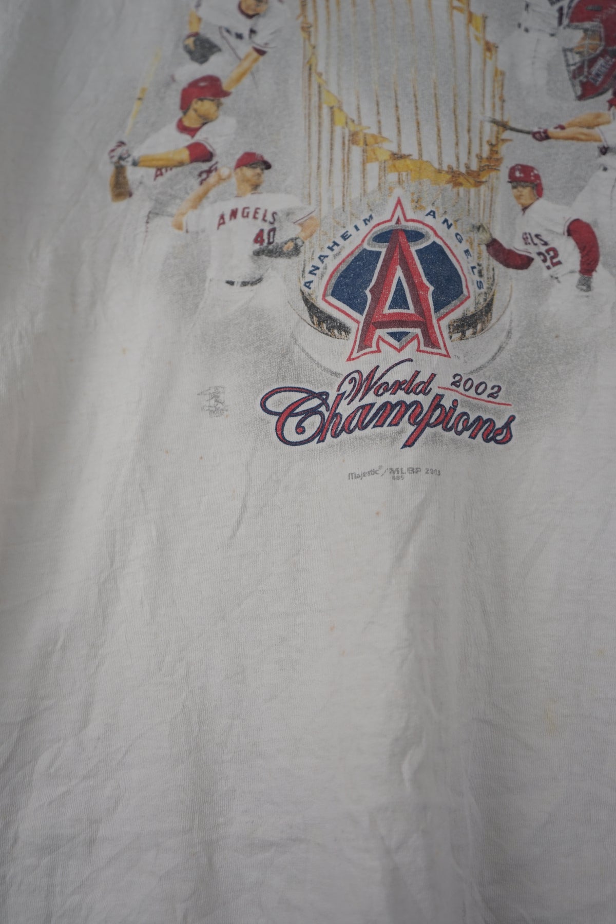 VINTAGE ANAHEIM ANGELS WORLD 2002 CHAMPIONS T-SHIRT (L)