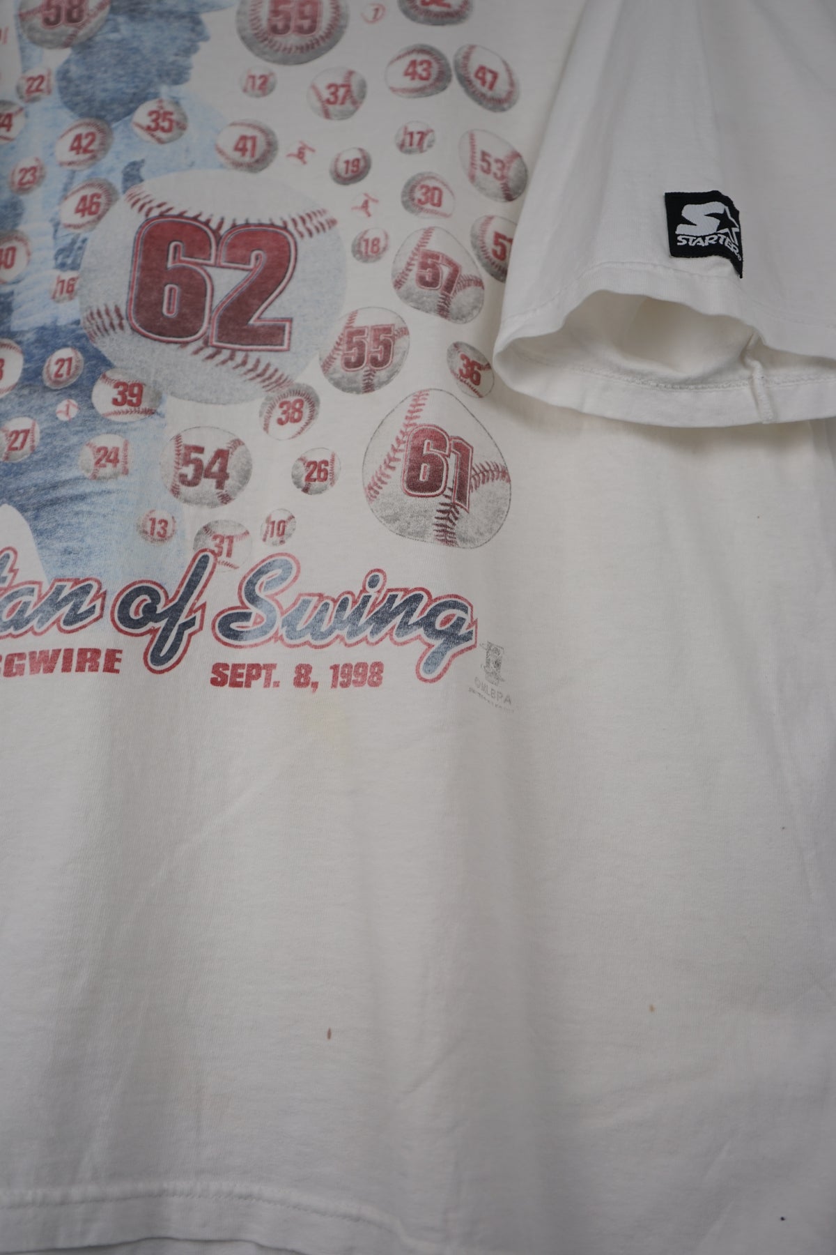 VINTAGE STARTER MARK MCGWIRE BASEBALL T-SHIRT (XL)