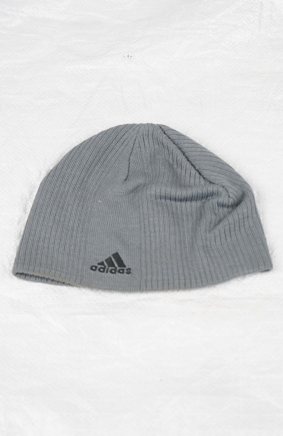Gray Adidas beanie on a white background
