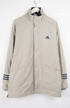 Beige jacket with Adidas logo on a white background