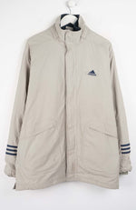 Beige jacket with Adidas logo on a white background