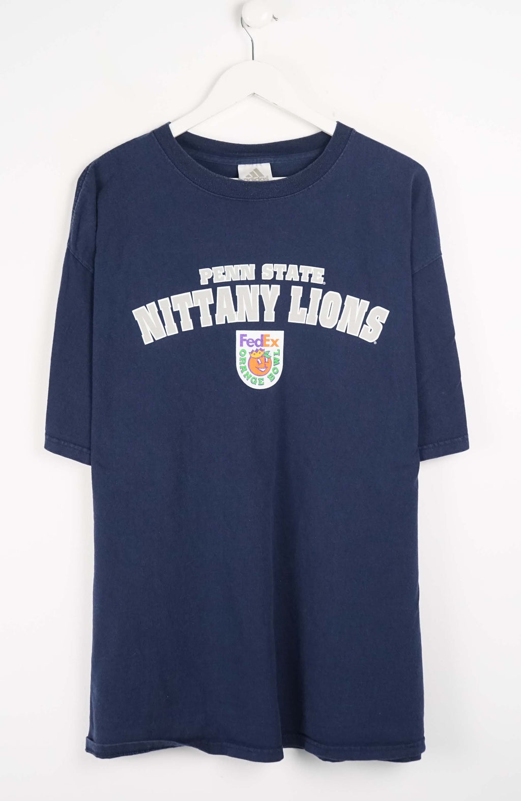 Navy blue t-shirt with 'Penn State Nittany Lions' text and logo on a white background