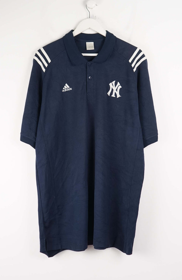 VINTAGE ADIDAS NEW YORK YANKEES JERSEY POLO SHIRT (XL)