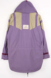 Purple jacket with beige accents on a white background