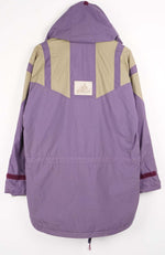 Purple jacket with beige accents on a white background