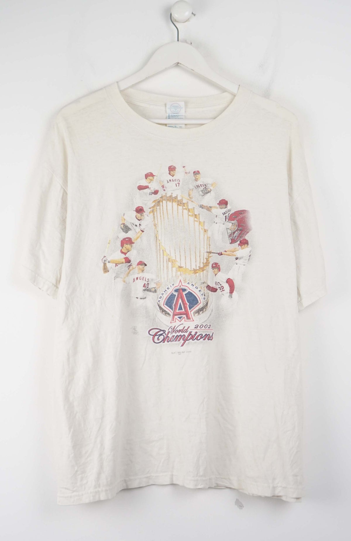 VINTAGE ANAHEIM ANGELS WORLD 2002 CHAMPIONS T-SHIRT (L)