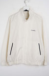 White jacket with black accents on a white background