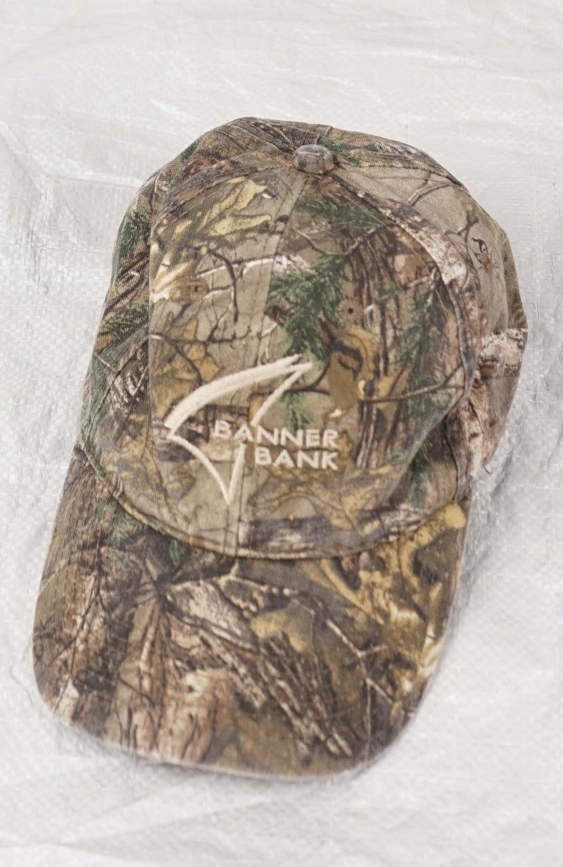VINTAGE BANNER BANK  REAL TREE HAT