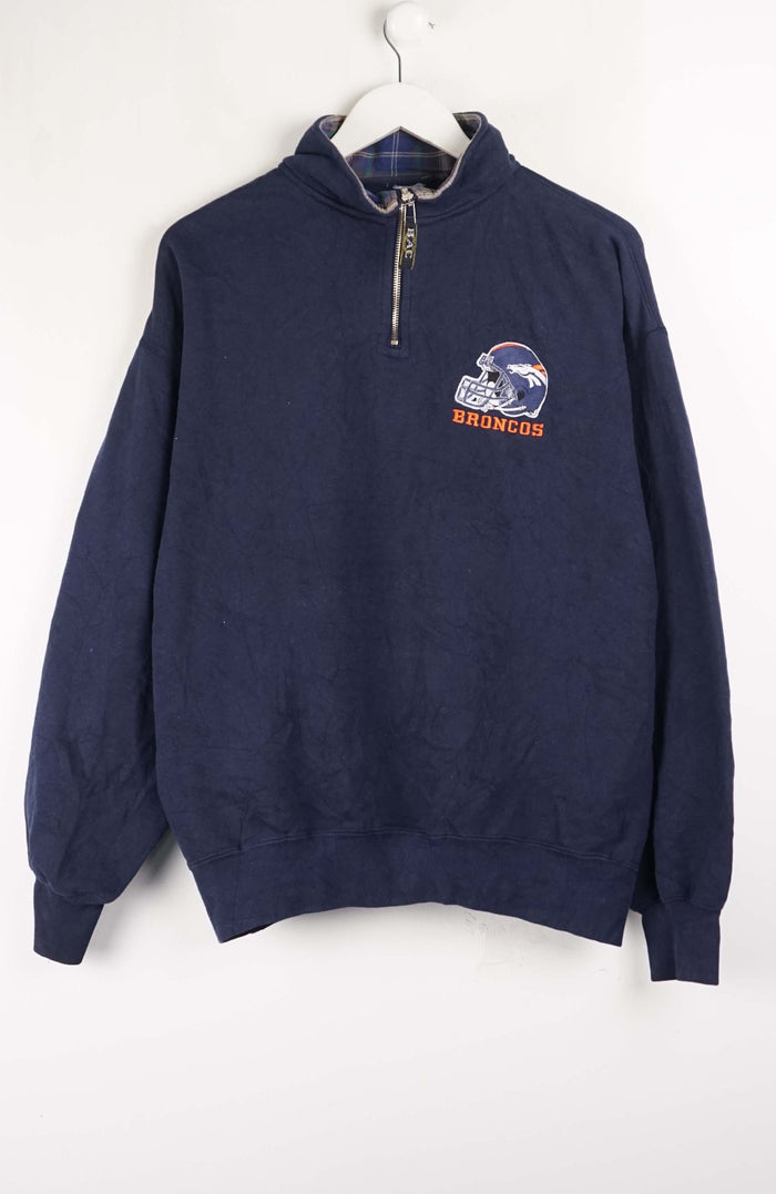 VINTAGE DENVER BRONCOS 1/4 ZIP SWEATER (M)