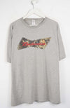 Gray t-shirt with Budweiser logo on a white hanger