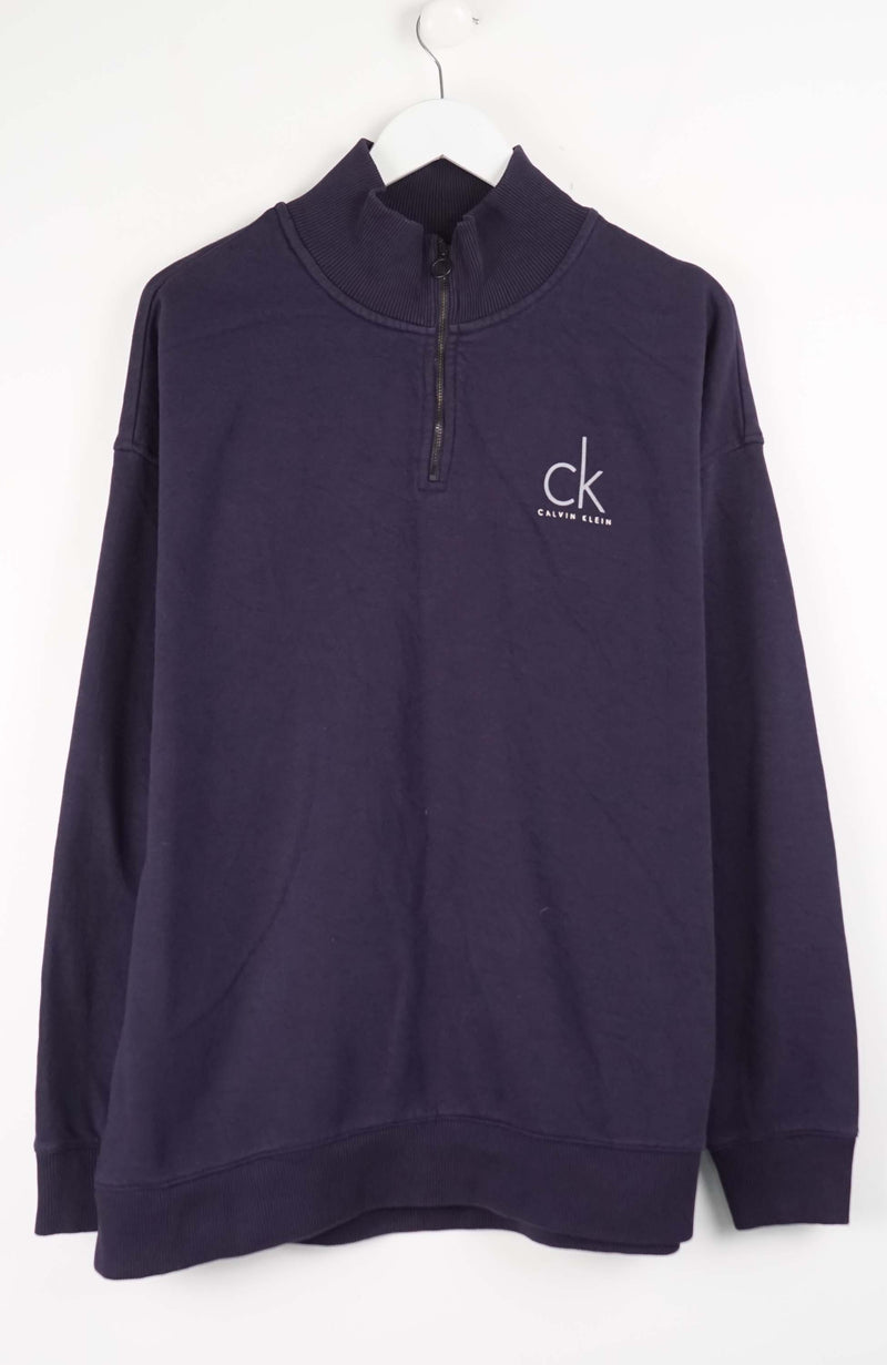 VINTAGE CALVIN KLEIN 1/4 SWEATER (XL)