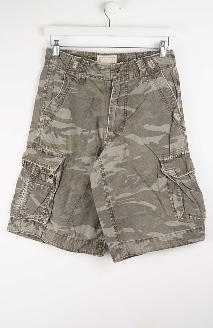 VINTAGE CAMO CARGO SHORTS W28