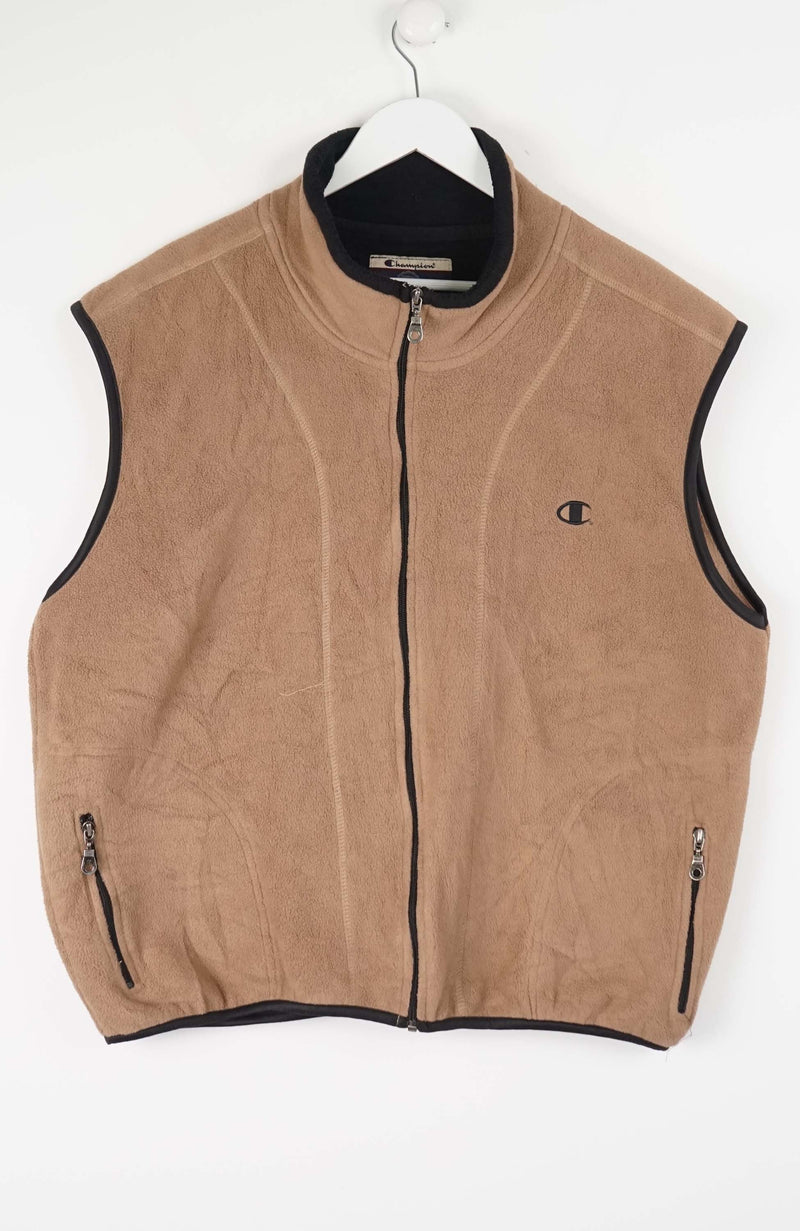 VINTAGE CHAMPION FLEECE VEST SWEATER (L)