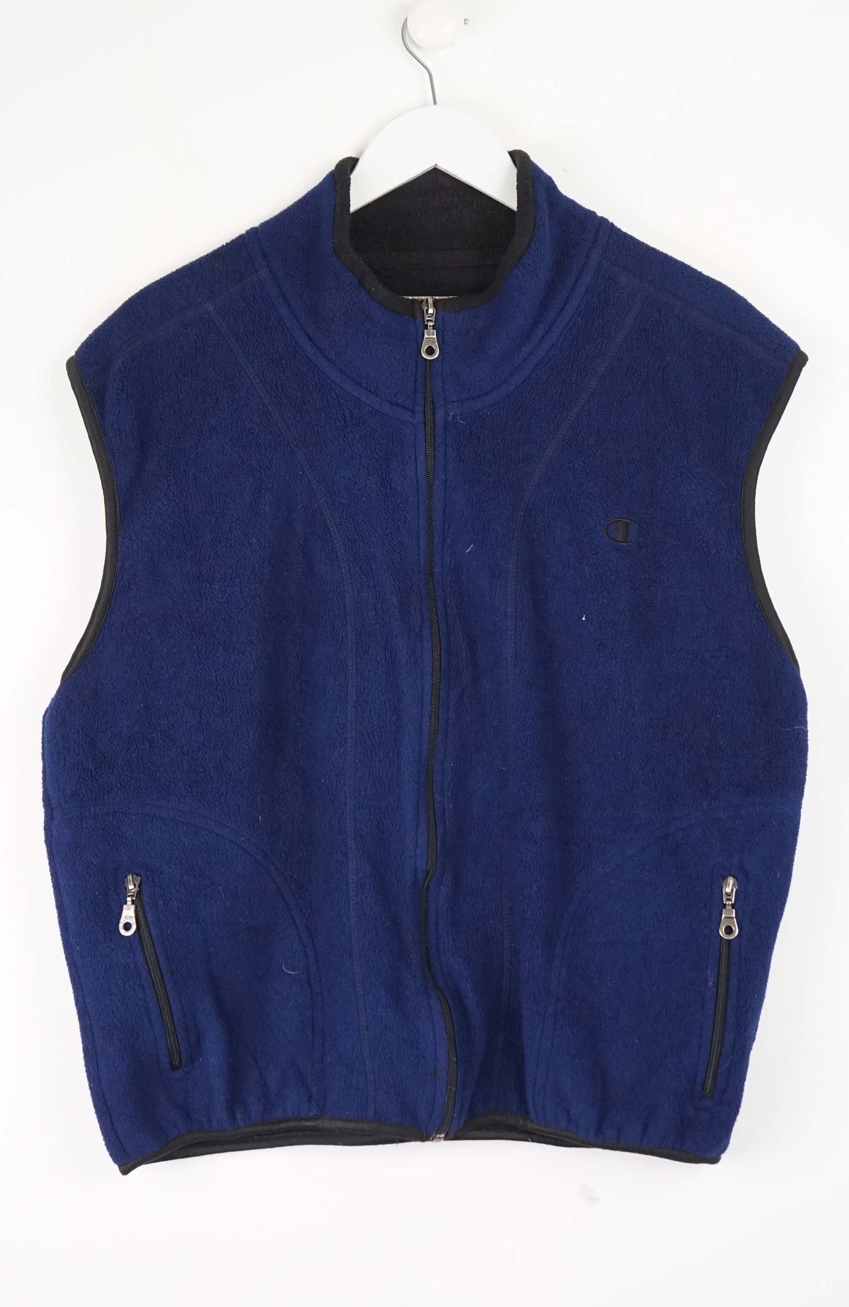 VINTAGE CHAMPION FLEECE VEST SWEATER (M)