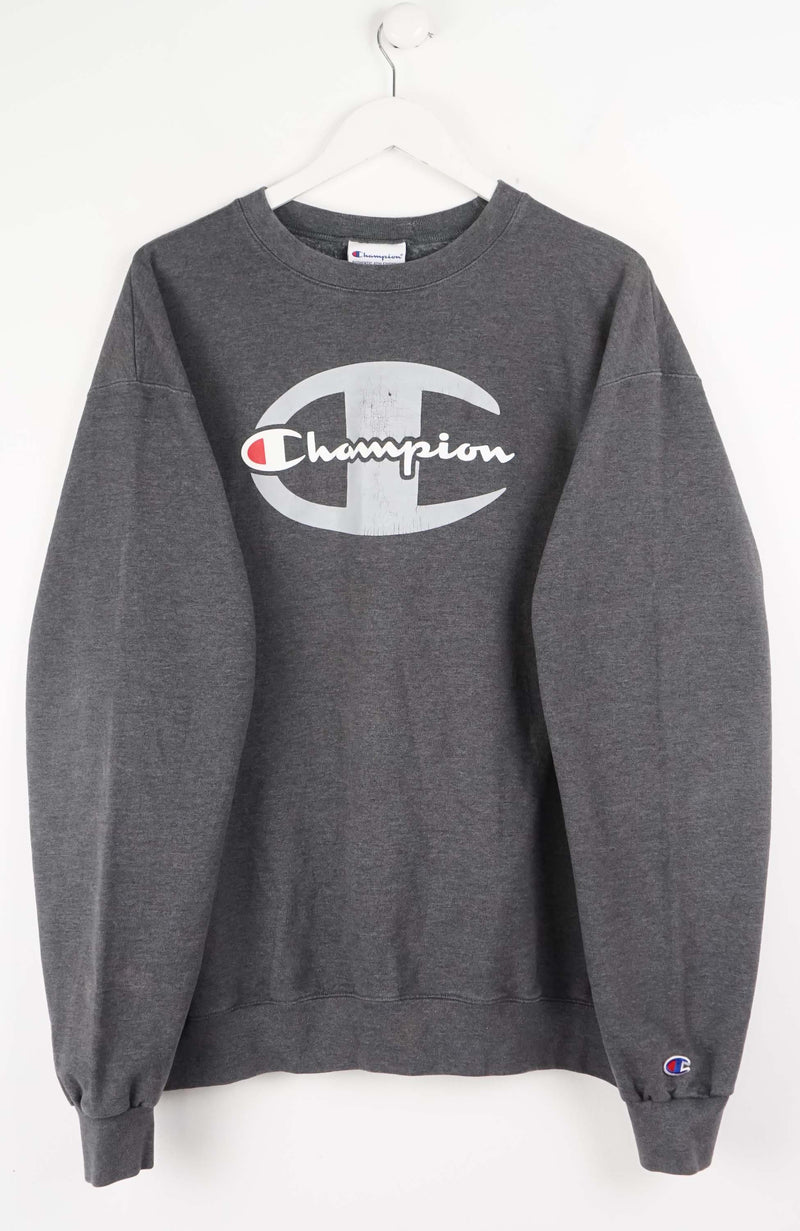 Gray Champion sweatshirt on a white background
