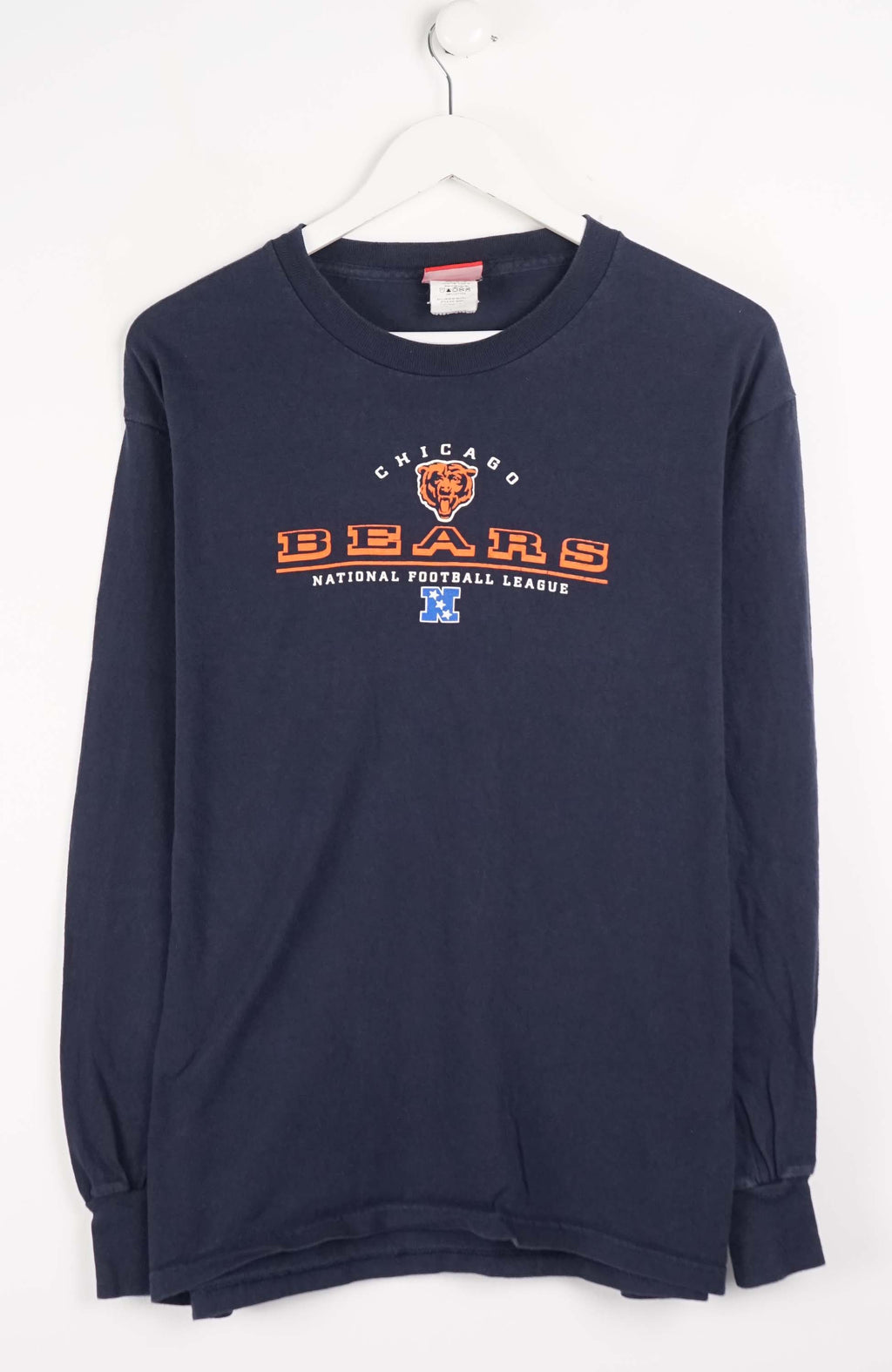 Navy blue sweatshirt with Chicago Bears logo on a white background