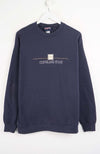 Navy blue sweatshirt with 'Cleveland State' text on a white background