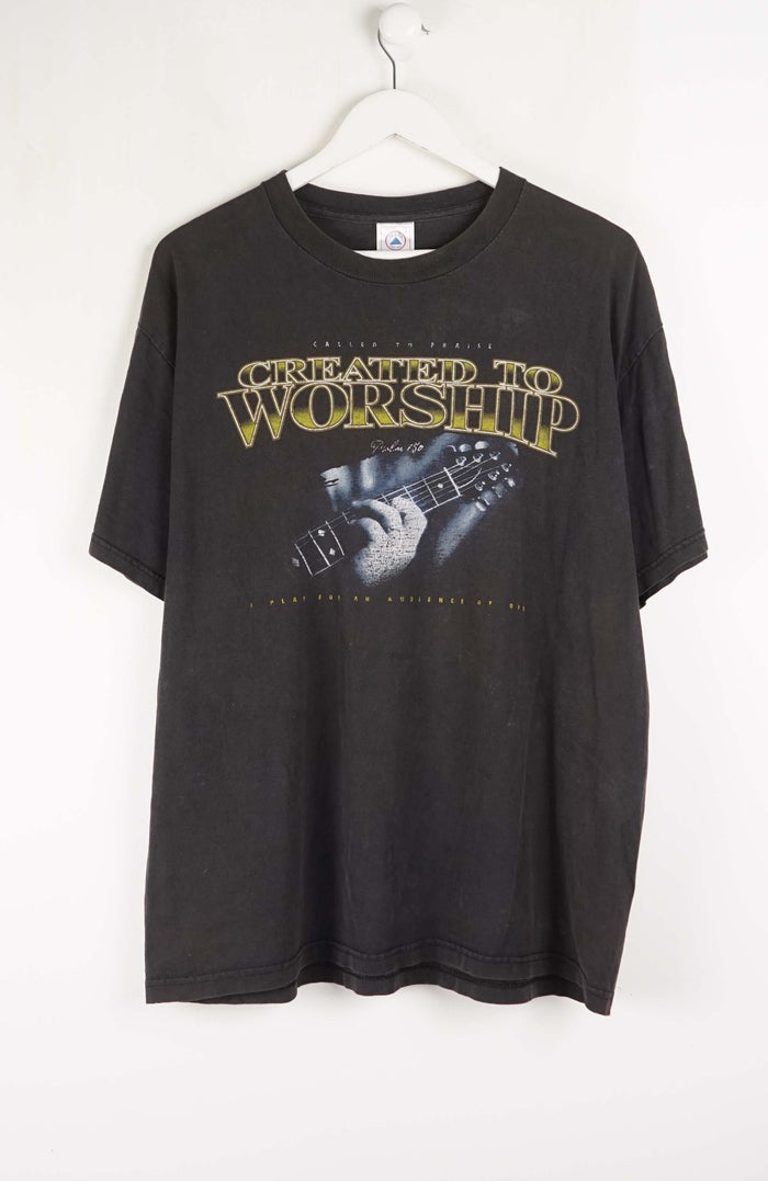 VINTAGE CREATED TO WORSHIP T-SHIRT (L)
