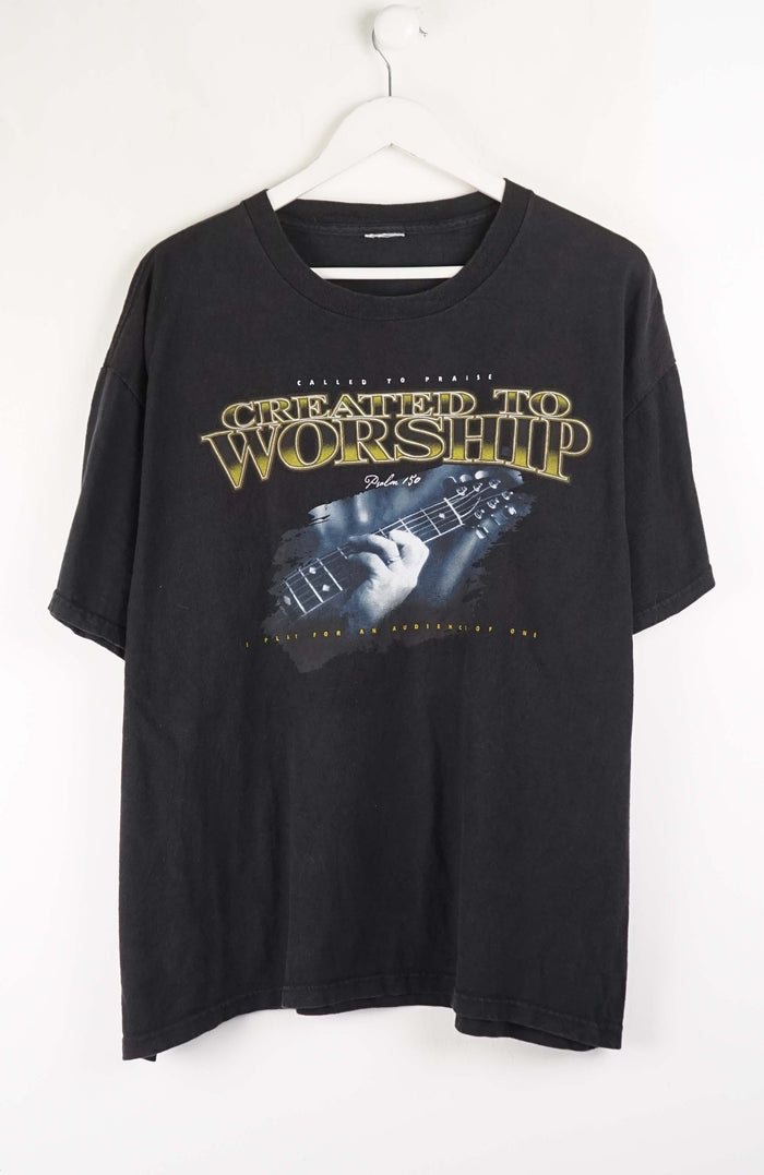 VINTAGE CREATED TO WORSHIP T-SHIRT (L)