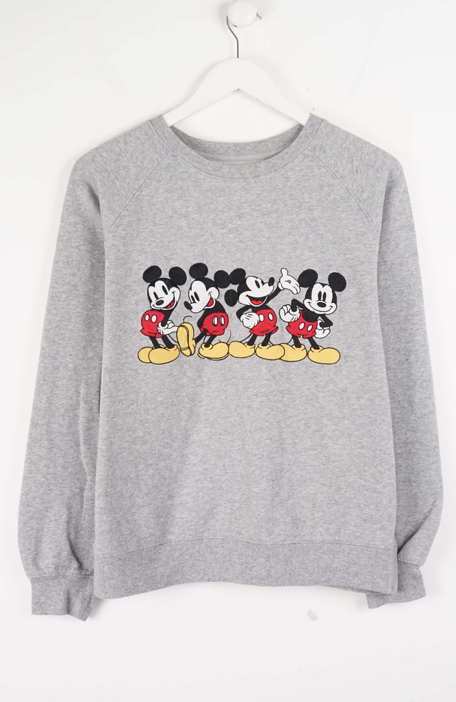 Gray sweatshirt with cartoon character design on a white background