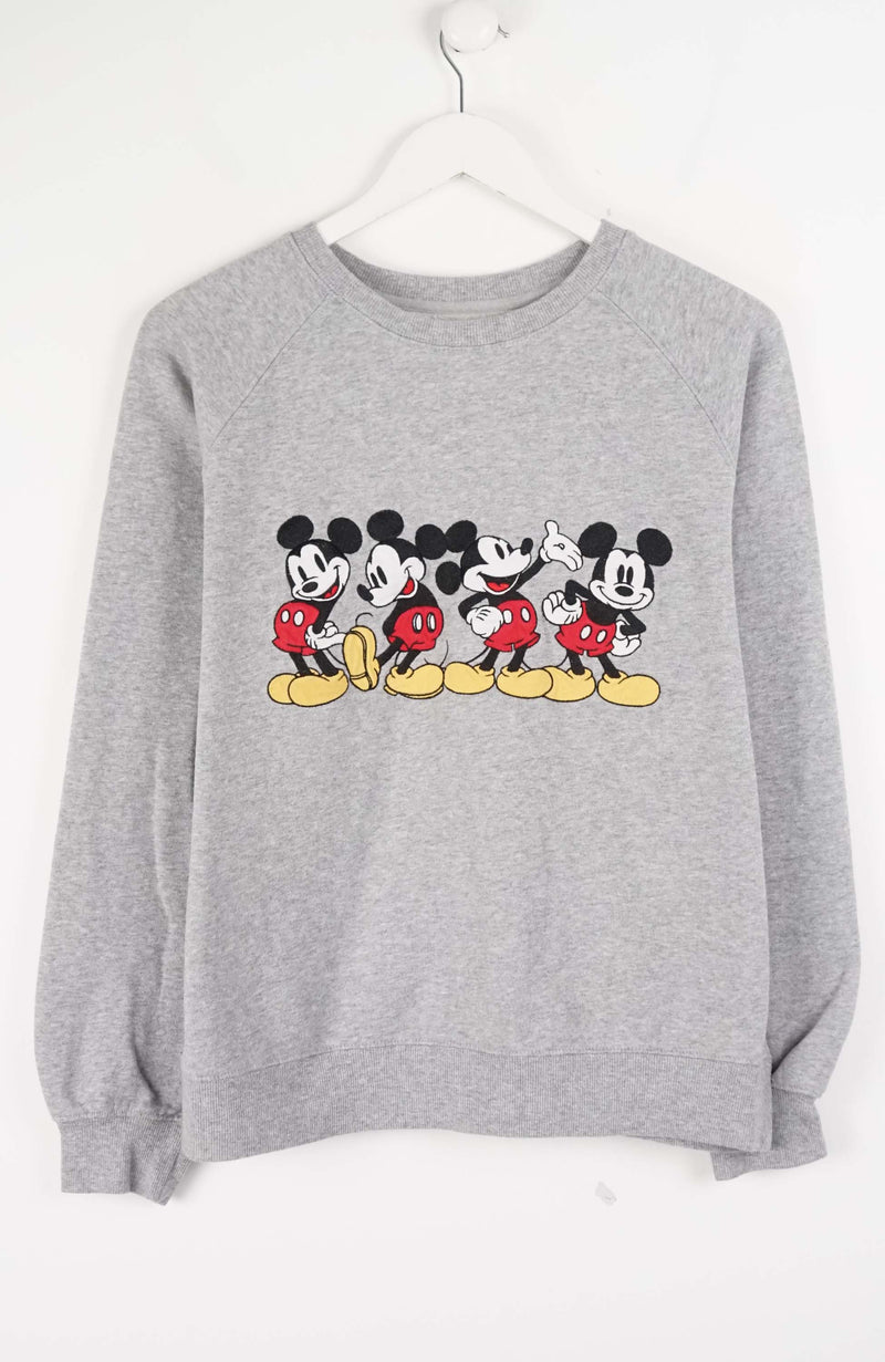 Gray sweatshirt with cartoon character design on a white background