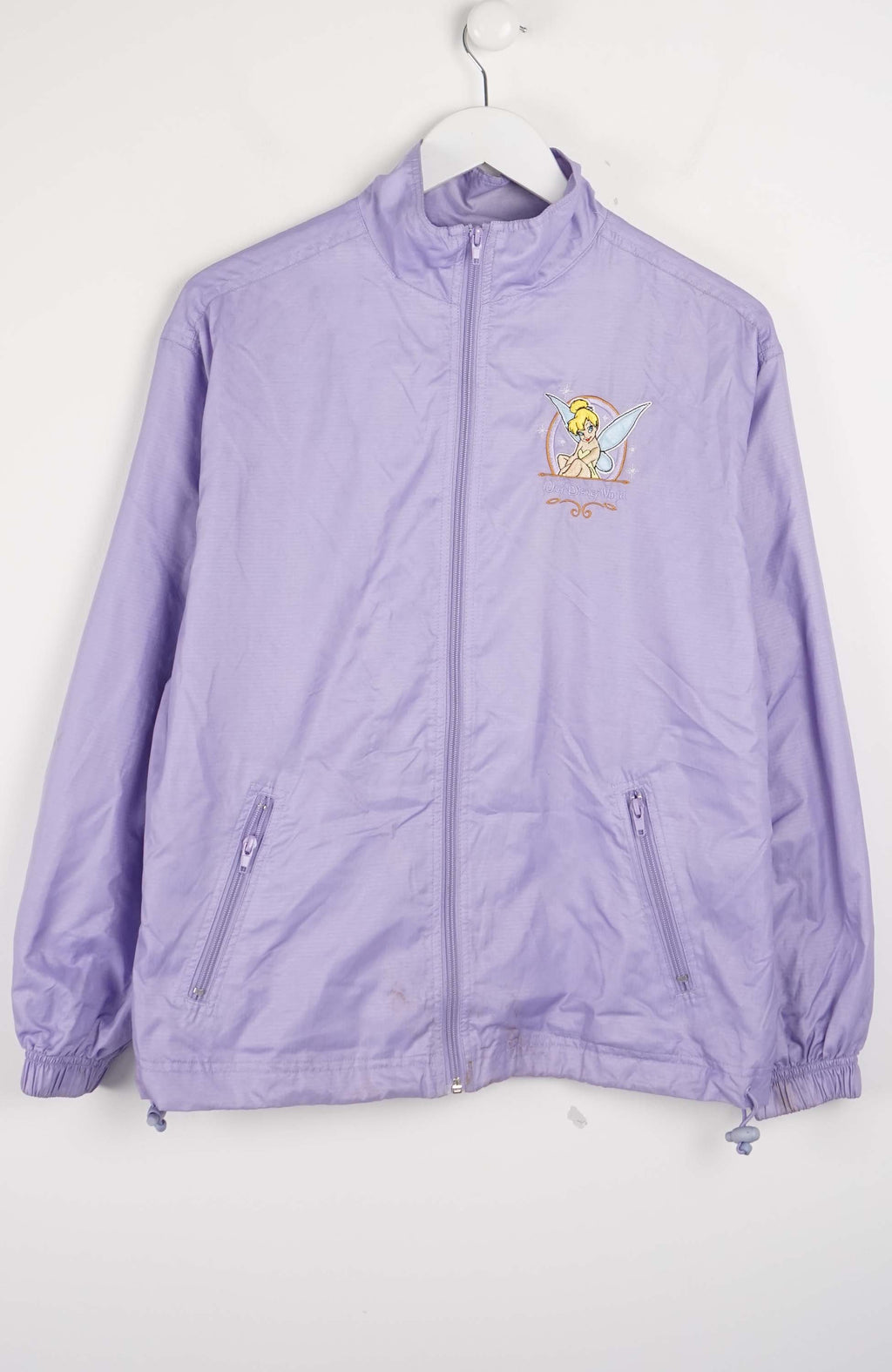 Purple jacket with a logo on a white background