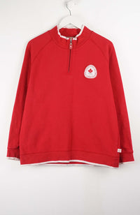 VINTAGE OLYMPIC CANADA 1/4 ZIP SWEATER (M)