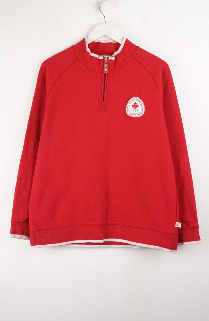 VINTAGE OLYMPIC CANADA 1/4 ZIP SWEATER (M)