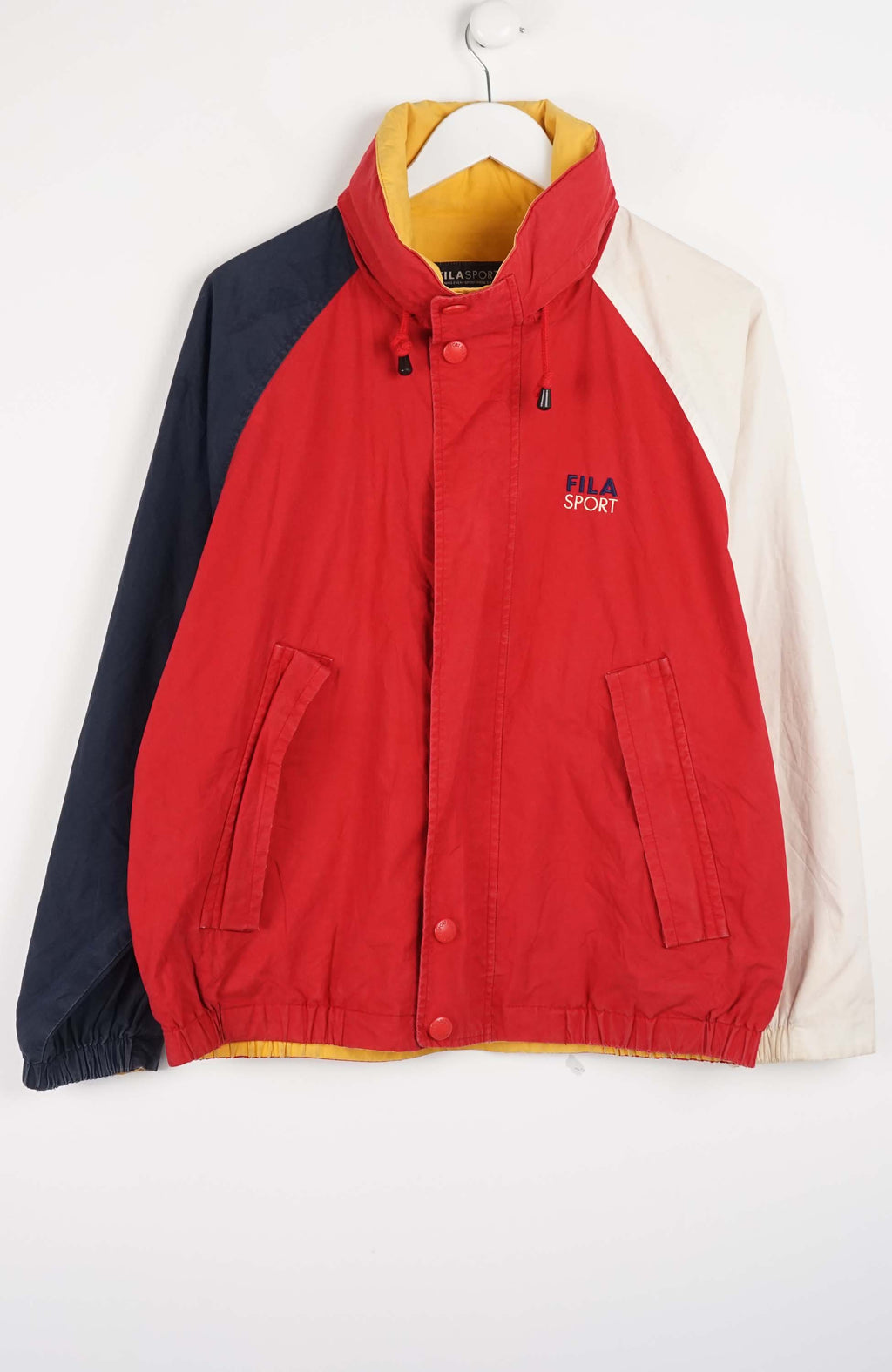 Color-blocked jacket with Fila Sport logo on a white background
