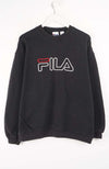 Black Fila sweatshirt on a white background