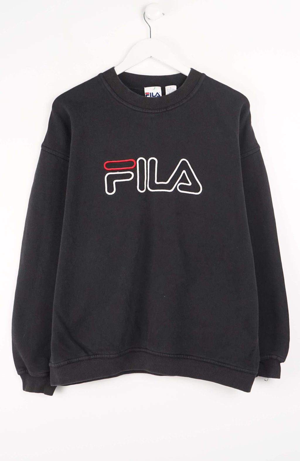 Black Fila sweatshirt on a white background