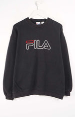 Black Fila sweatshirt on a white background