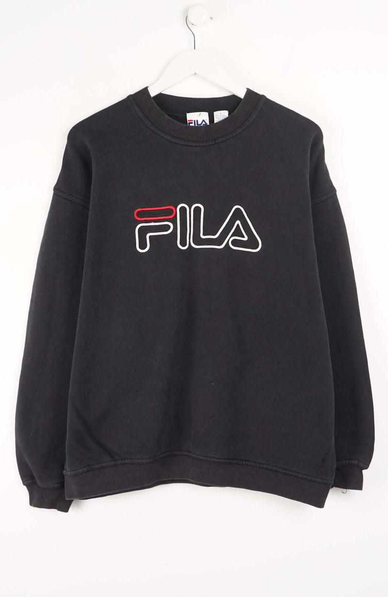 Black Fila sweatshirt on a white background