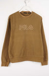 Brown sweatshirt with Fila logo on a white background