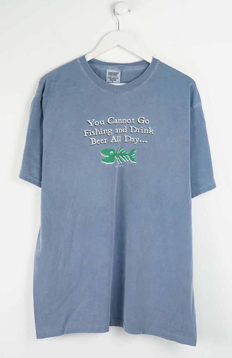 VINTAGE FISHING & BEER T-SHIRT (L)