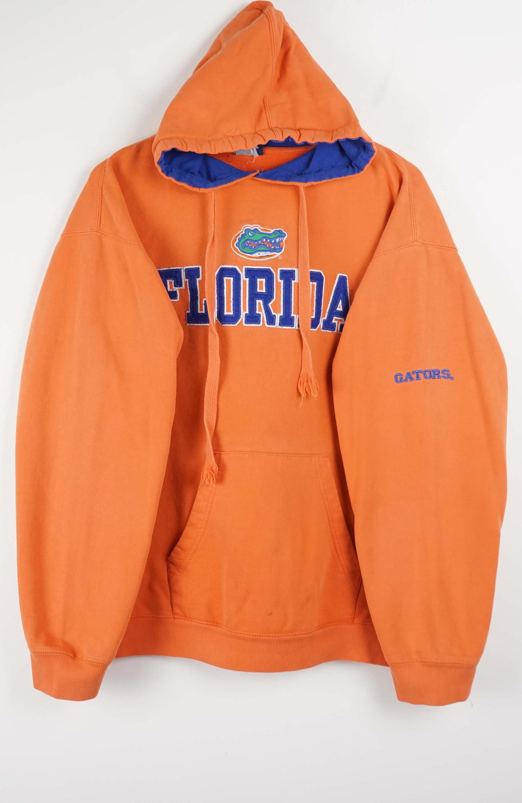 Orange hoodie with 'Florida' and 'Gators' text on a white background