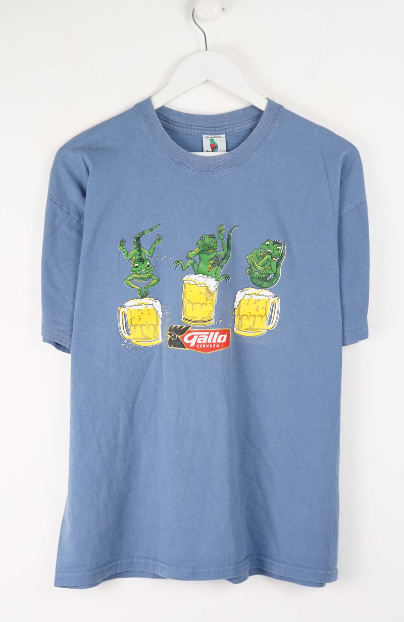 VINTAGE GALLO CERVEZA BEER T-SHIRT (L)