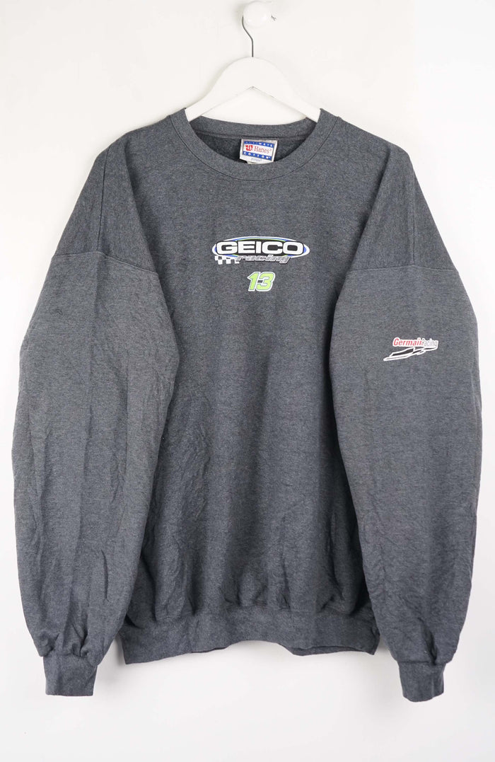 VINTAGE NASCAR GEICO RACING 13 SWEATER (L)