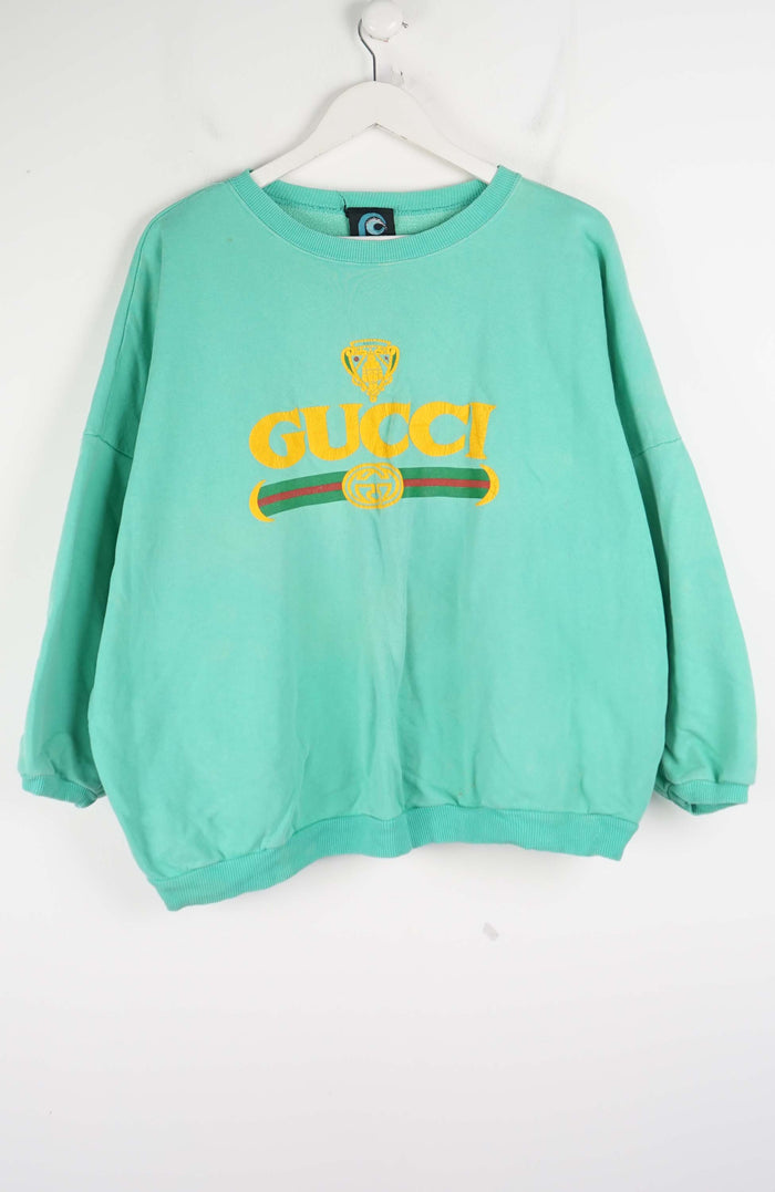 VINTAGE GUCCI CROPPED SWEATER (XL) 90'S BOOTLEG