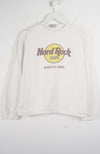 White long-sleeve shirt with Hard Rock Cafe logo on a white background