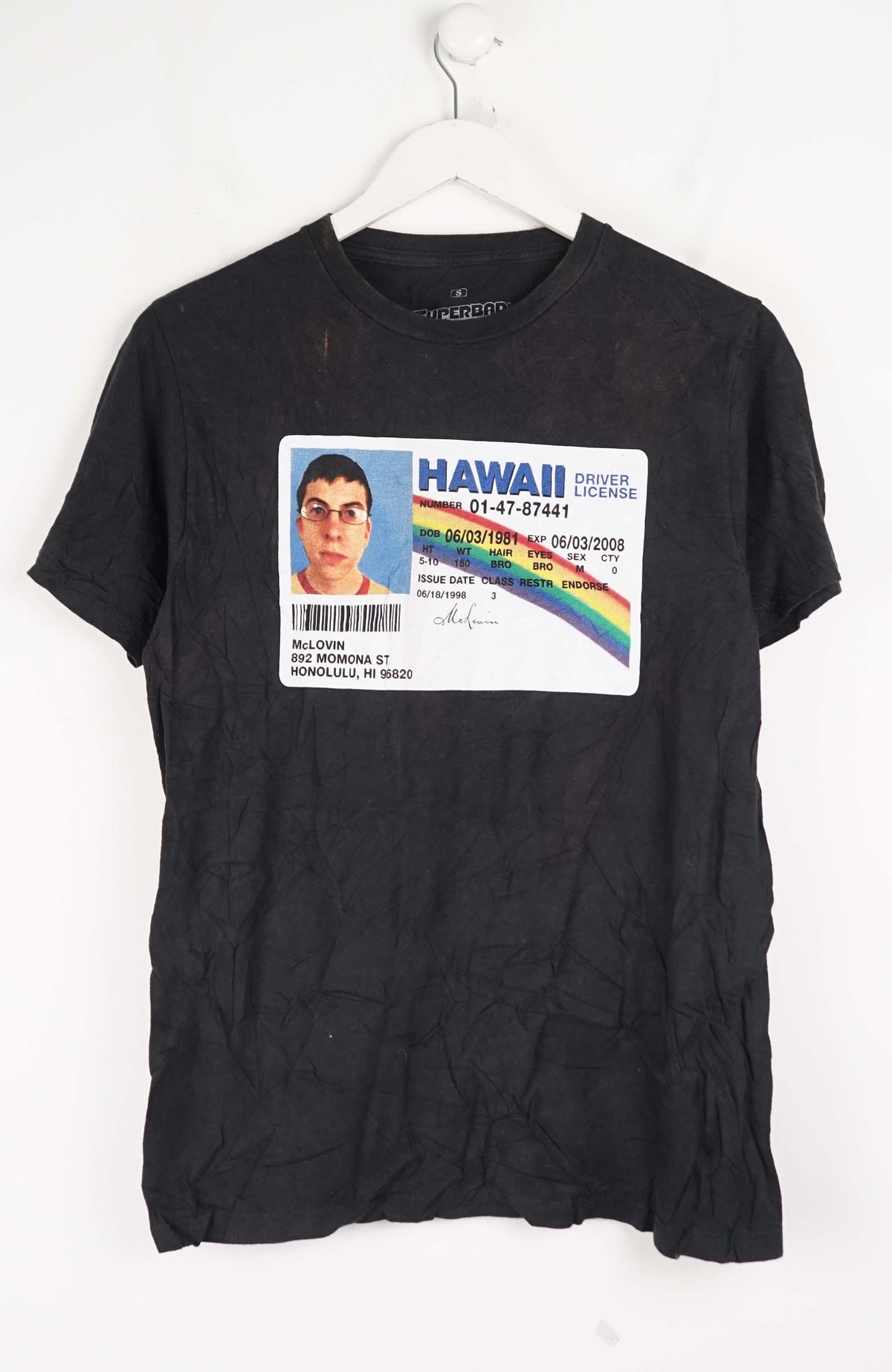 VINTAGE MC LOVIN HAWAII DRIVER LICENSE T-SHIRT (S)