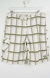 Plaid shorts on a white background