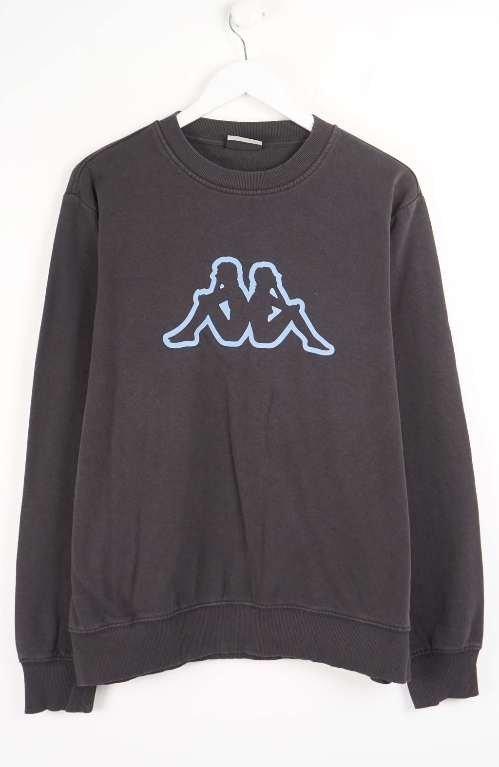 Black sweatshirt with a logo on a white background