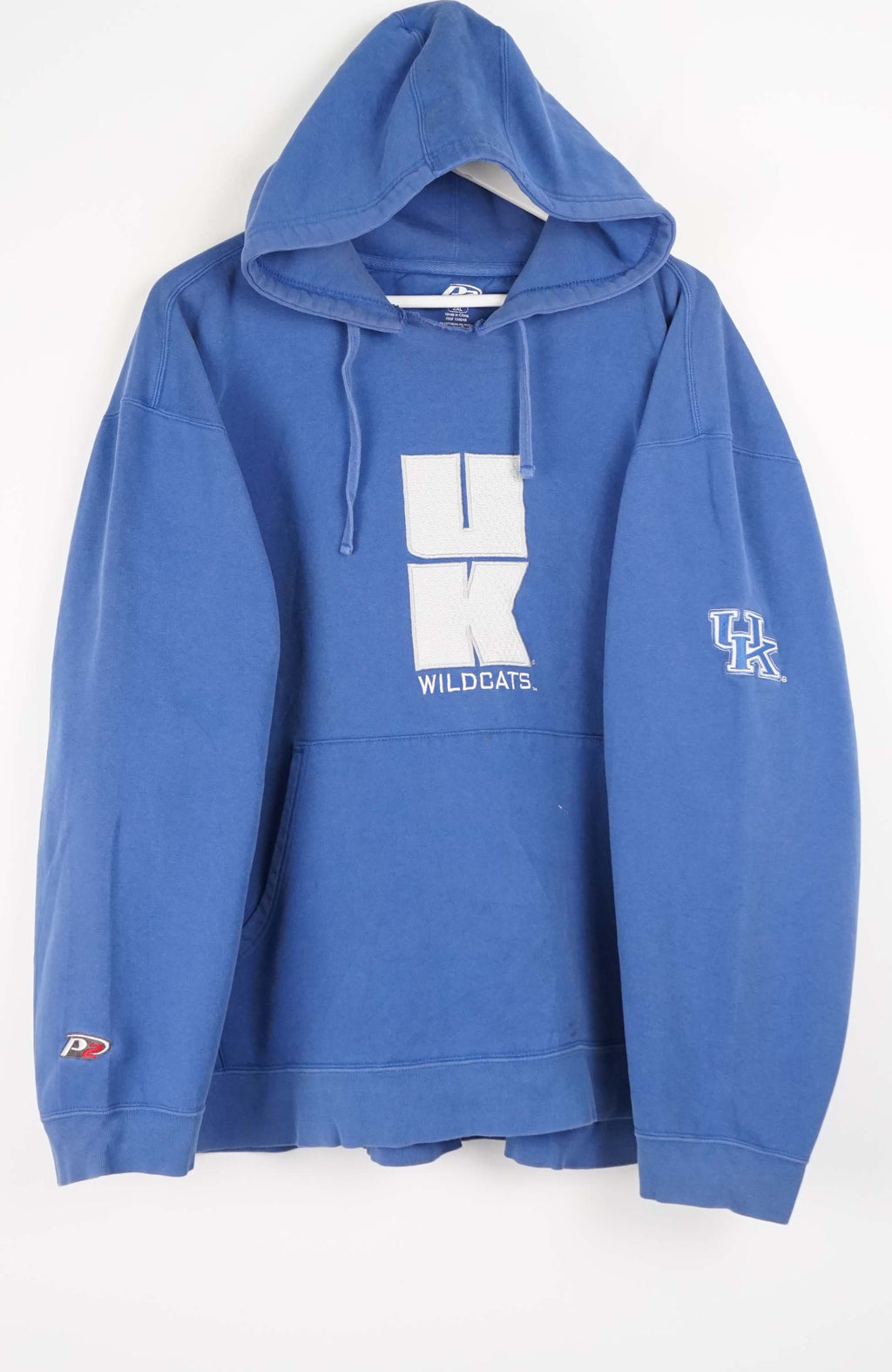 Blue hoodie with 'UK Wildcats' logo on a white background